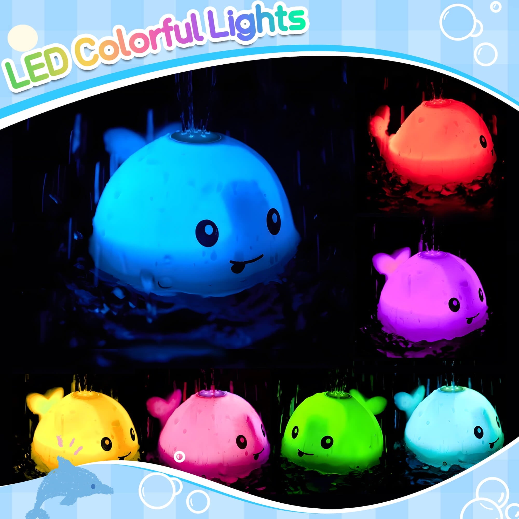 Whale Light Up Fountain Bath Toy - 6 Months and Older
