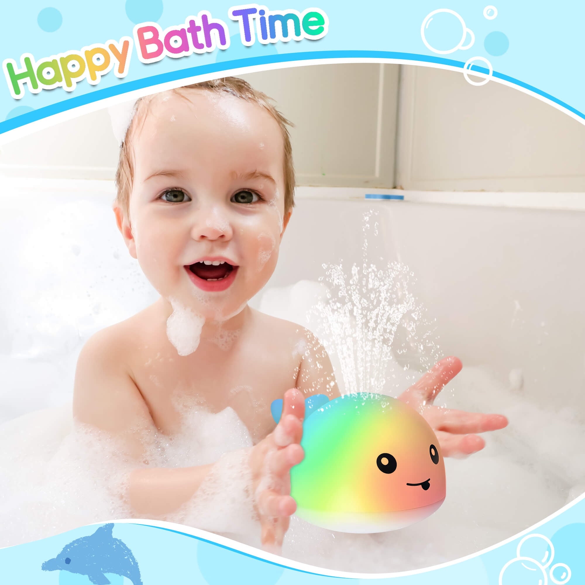 Whale Light Up Fountain Bath Toy - 6 Months and Older