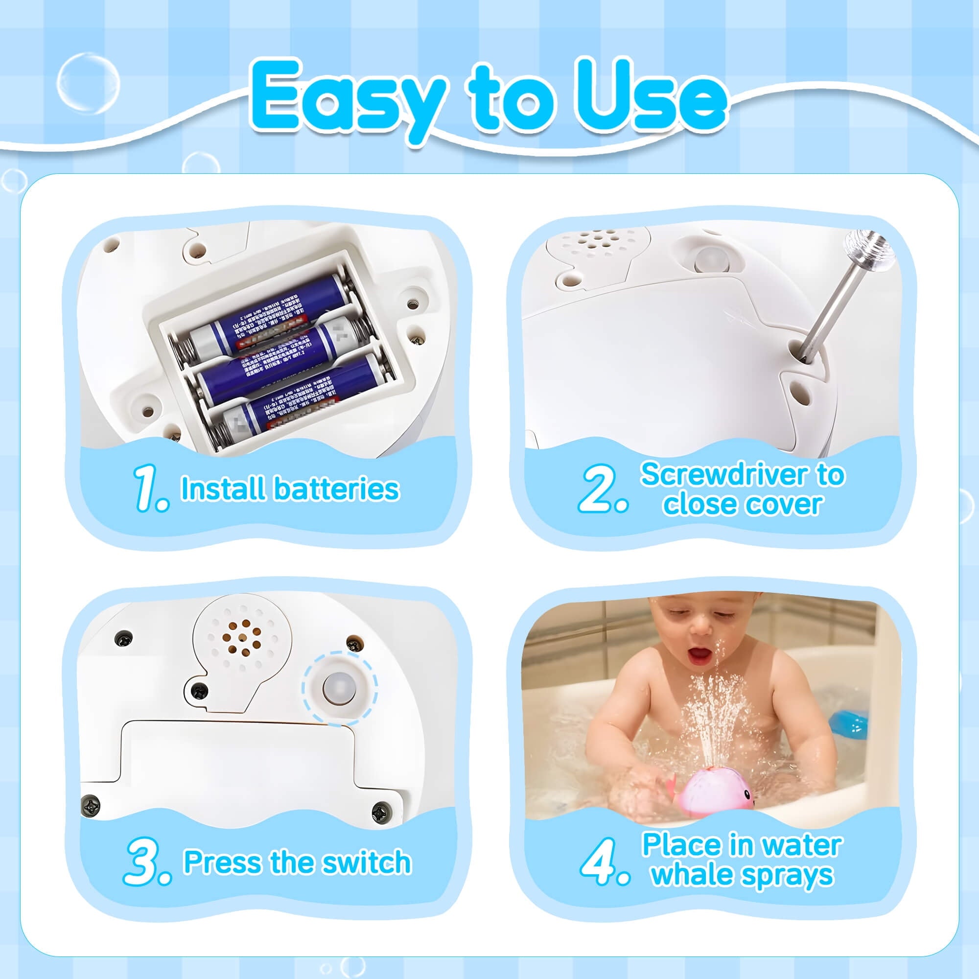 Whale Light Up Fountain Bath Toy - 6 Months and Older